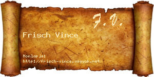 Frisch Vince névjegykártya