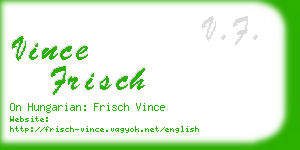 vince frisch business card